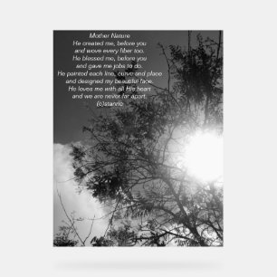 Acrylic Sign POEM ON PHOTOGRAPH DESIGN