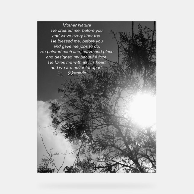 Acrylic Sign POEM ON PHOTOGRAPH DESIGN (Front)
