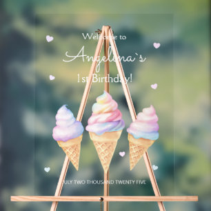 Acrylic Sign welcome birthday party.