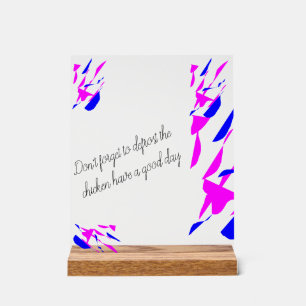 Acrylic sign with stand