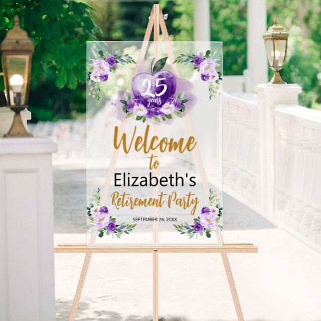 Acrylic Teacher Retirement Welcome Sign | Apple (Creator Uploaded)