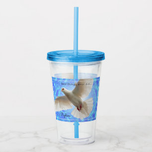 Acrylic Tumbler Baptism Dove