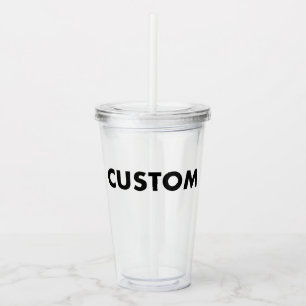 Acrylic Tumbler Blank with Lid & Straw - BPA-Free