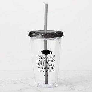 Acrylic tumbler glass gift for graduation party