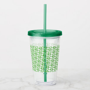 Acrylic Tumbler - Green Rings Interlocked