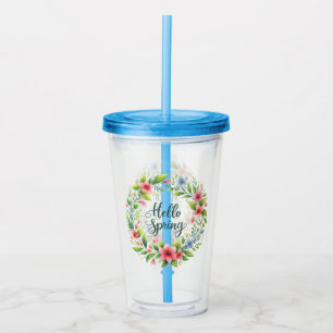 Acrylic Tumbler-Spring Floral Drinkware Tumbler
