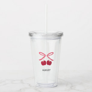 Acrylic Tumbler Sweet Cherry Bow Cute