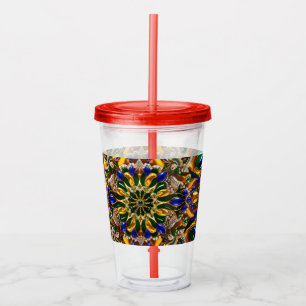 Acrylic Tumbler with Brazil Colours Design
