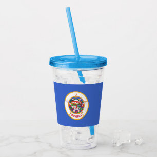 Acrylic Tumbler with flag of Minnesota