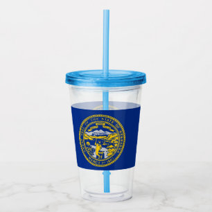 Acrylic Tumbler with flag of Nebraska