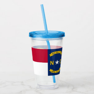 Acrylic Tumbler with flag of North Carolina