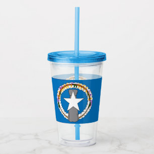 Acrylic Tumbler with flag of Northern Mariana