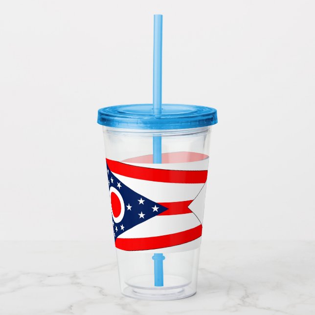 Acrylic Tumbler with flag of Ohio (Front)
