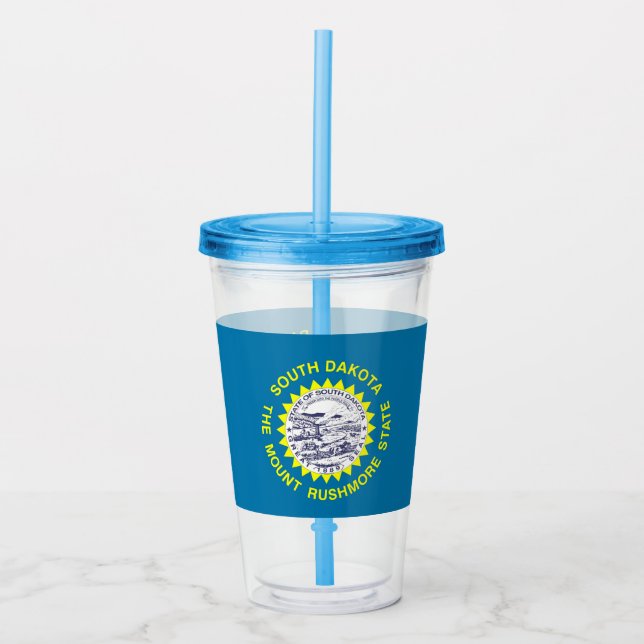 Acrylic Tumbler with flag of South Dakota (Front)