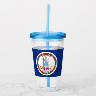 Acrylic Tumbler with flag of Virginia