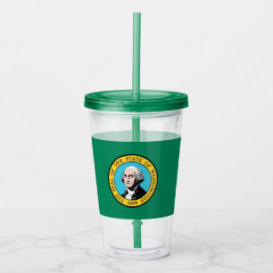 Acrylic Tumbler with flag of Washington State