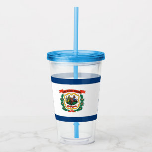 Acrylic Tumbler with flag of West Virginia