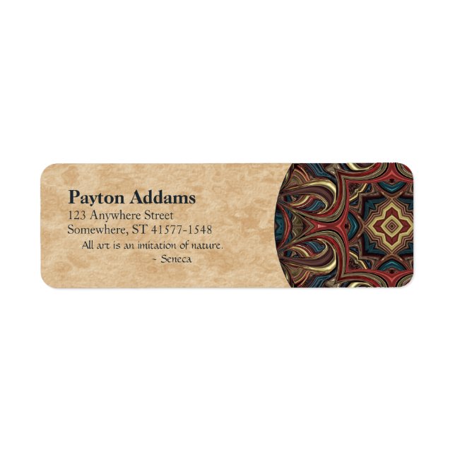 Acrylic Vision Mandala Return Address Label (Front)