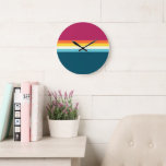 Acrylic Wall Clock<br><div class="desc">Vintage contrast stripes background. Summer retro style surf stripe pattern. Try out this wall clock and share your feedback with us.</div>