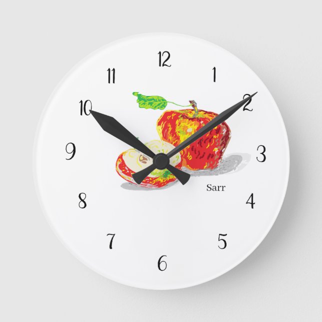 Acrylic Wall Clock Apples (Front)