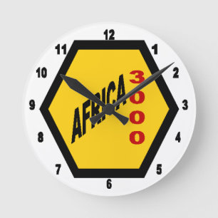 Acrylic Wall Clock, Medium AFRICA 3000 Ronde Round Clock