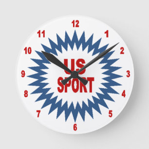 Acrylic Wall Clock, Medium US SPORT Ronde Round Clock