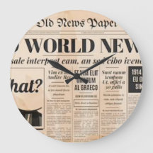 Acrylic Wall Clock (newspaper)