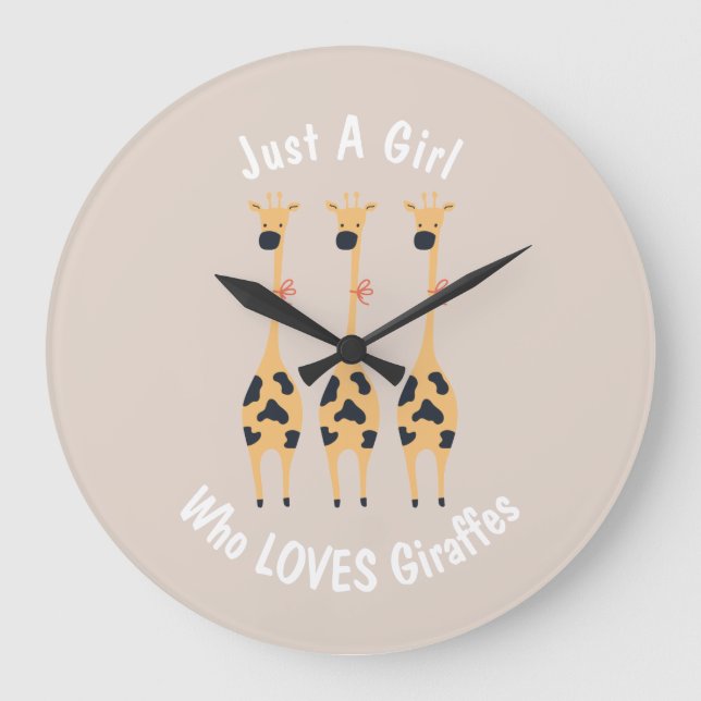 Acrylic Wall Clock Nursery Room Décor Giraffe (Front)