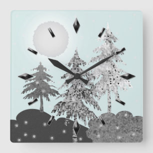 Acrylic Wall Clock, Retro, Christmas watches Square Wall Clock