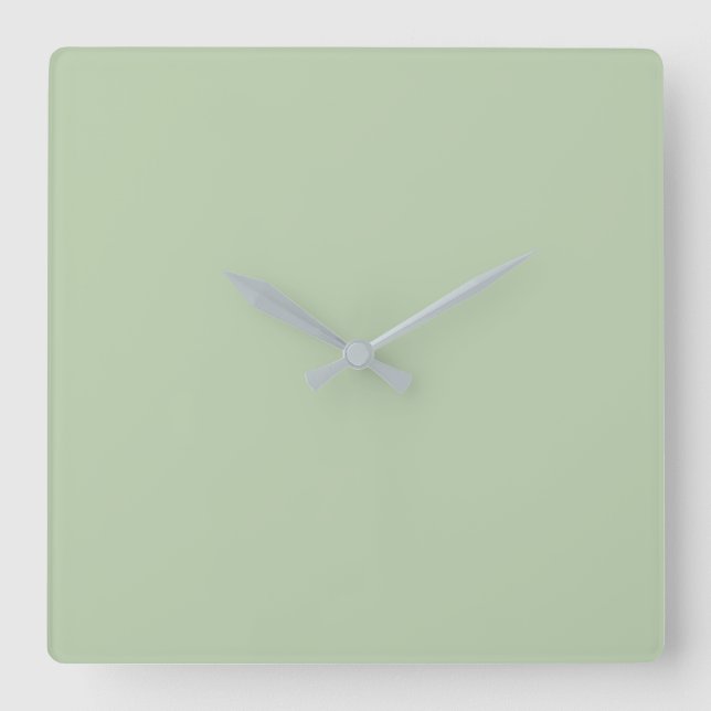 Acrylic Wall Clock, Tea Green Square Wall Clock (Front)