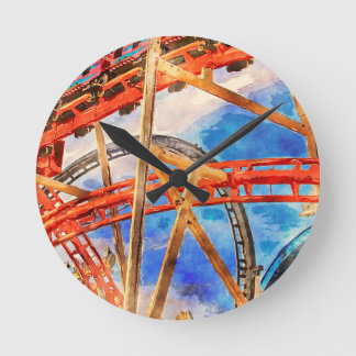 Acrylic Wall Clock with roller coaster