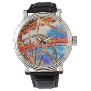 Acrylic Wall Clock with roller coaster Watch