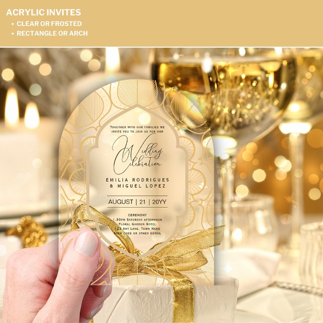 ACRYLIC Wedding Invites BLACK TEXT Bold Initials Invitations (Creator Uploaded)