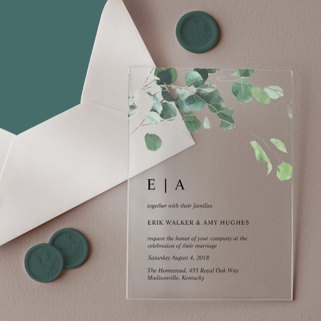 Acrylic Wedding Invites Eucalyptus  Acrylic Invitations (Creator Uploaded)