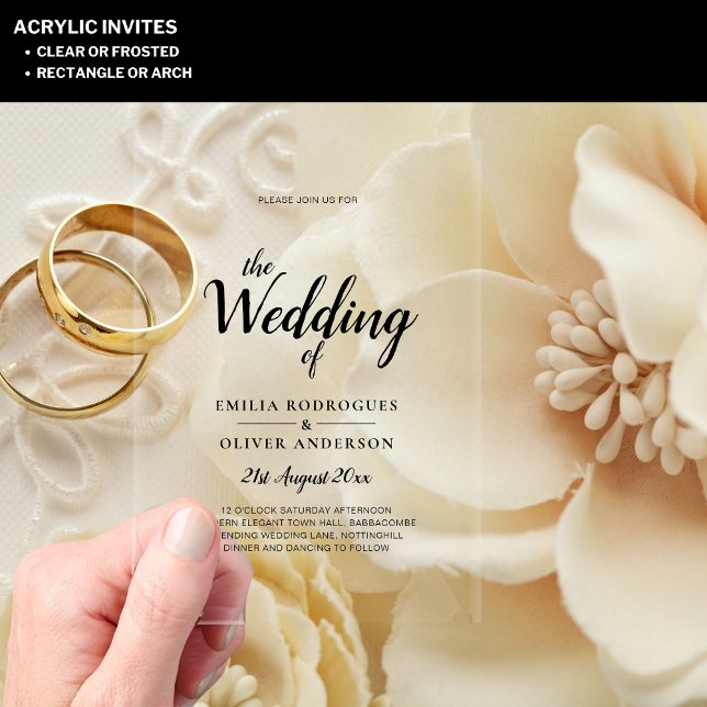 ACRYLIC Wedding Invites Minimalist Modern Clear Acrylic Invitations (Creator Uploaded)