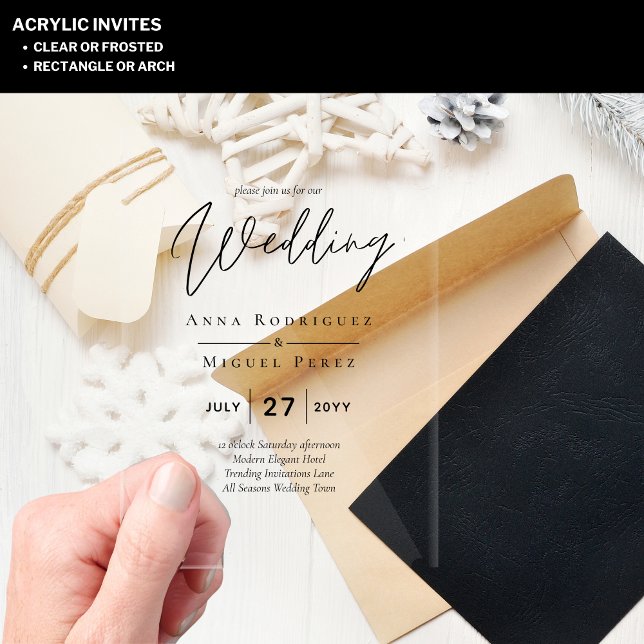 ACRYLIC Wedding Invites Minimalist Modern Clear Acrylic Invitations (Creator Uploaded)