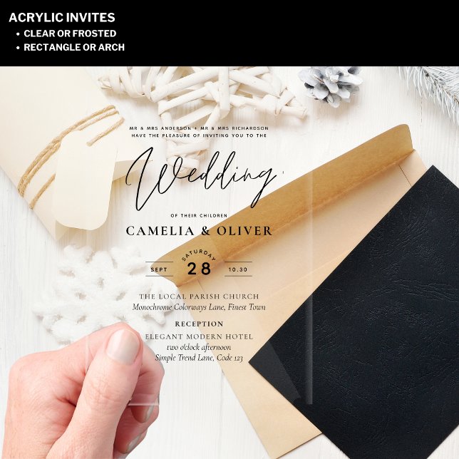 ACRYLIC Wedding Invites Minimalist Modern Clear Acrylic Invitations (Creator Uploaded)