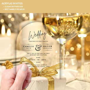 ACRYLIC Wedding Invites Minimalist Modern Clear Acrylic Invitations