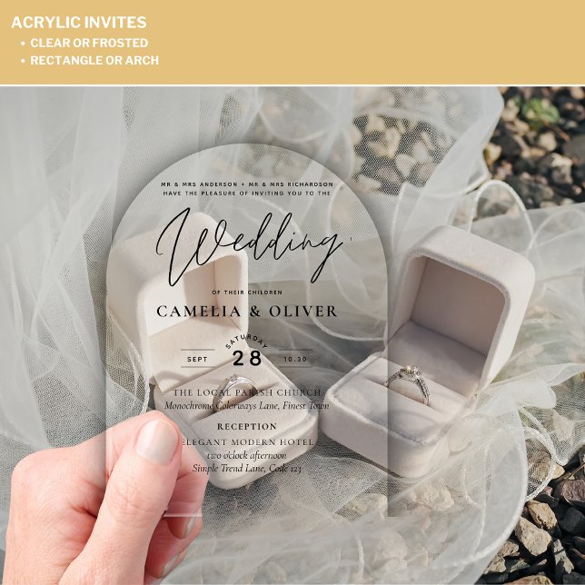 ACRYLIC Wedding Invites Minimalist Modern Clear Acrylic Invitations (Creator Uploaded)