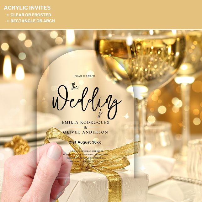 ACRYLIC Wedding Invites Minimalist Modern Clear Acrylic Invitations (Creator Uploaded)