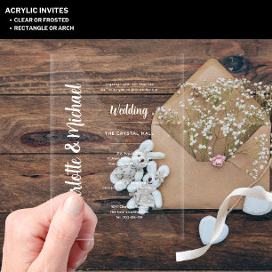 Acrylic Wedding Invites Transparent Bold Modern Acrylic Invitations