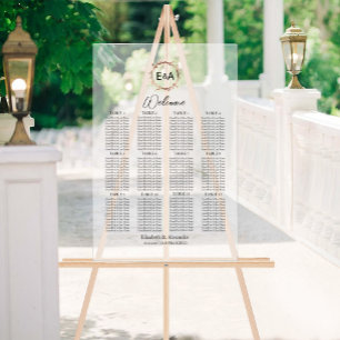 Acrylic Wedding Seating Chart Signs   Eucalyptus