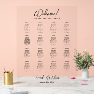 ACRYLIC WEDDING SEATING TABLE CHART 16 Table