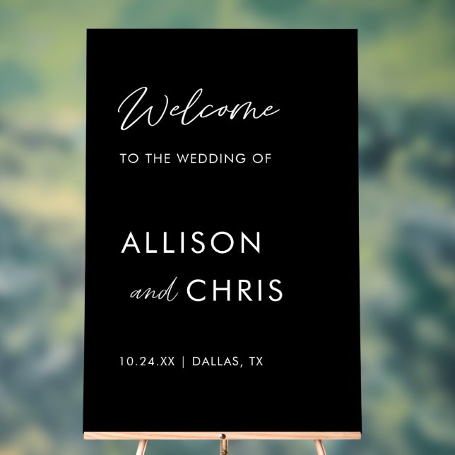 Acrylic Welcome To The Wedding Black Acrylic Sign (Neutral)