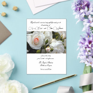 Acrylic White Roses Wedding Inivitation Invitations