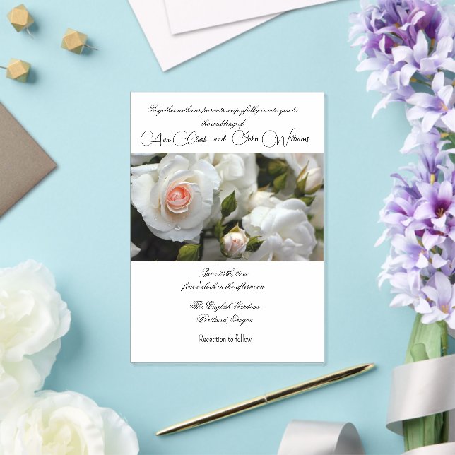 Acrylic White Roses Wedding Inivitation  Invitations (Insitu (Wedding))
