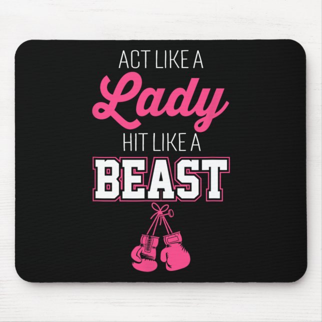 Act Like A Lady Hit Like A Boss Boxing  Mouse Pad (Front)