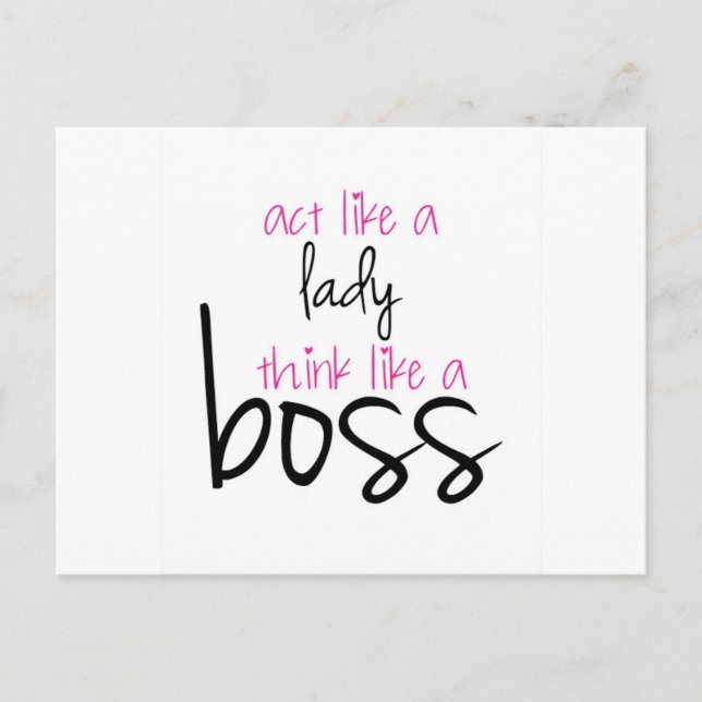 Act Like a Lady Think Like a Boss Postcard (Front)