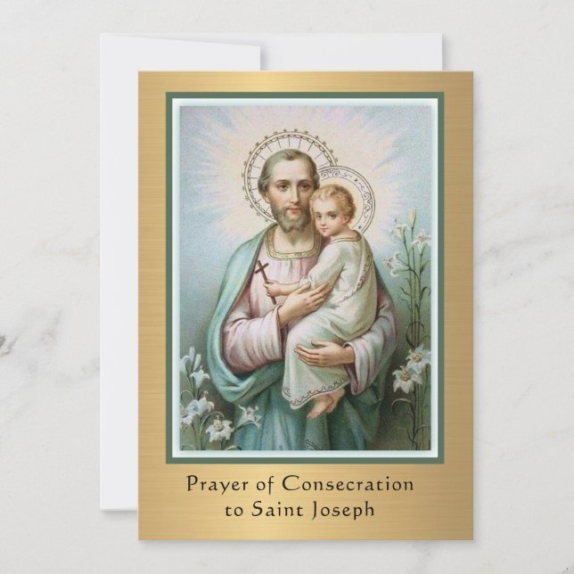 Act of Consecration to St. Joseph Catholic Prayer (Front)