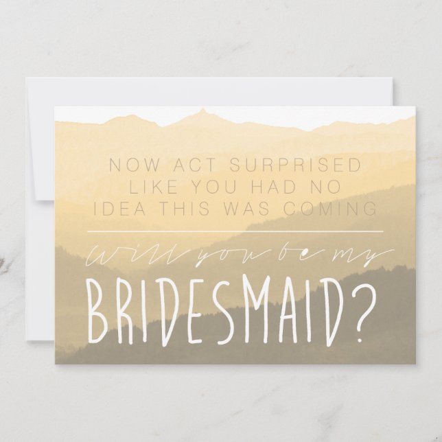 Act Surprise | Be My Bridesmaid Card (Front)